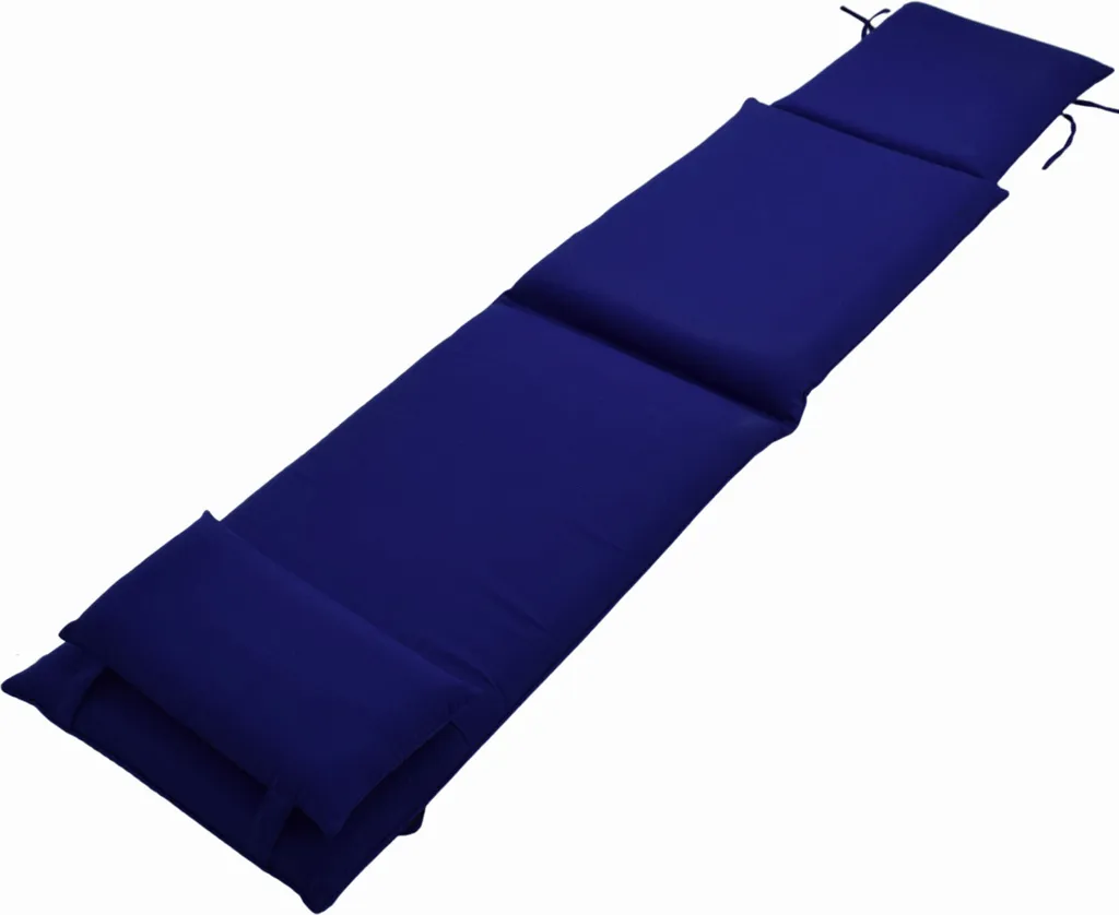 Teako Design Materassino per lettino da giardino con poggiatesta 190x47cm Blu