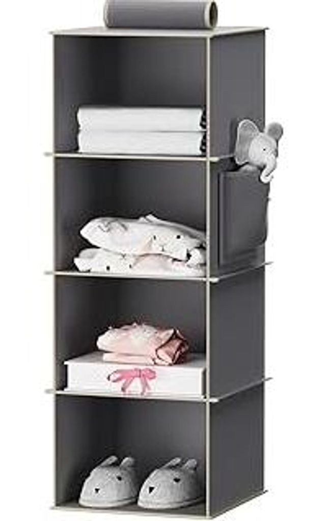 YOUDENOVA Hängeregal Stabiler Hängeorganizer Kleiderschrank Organizer Hängeaufbewahrung Schrankorganizer mit Bambus-Stöcke und MDF-Platten Vers...