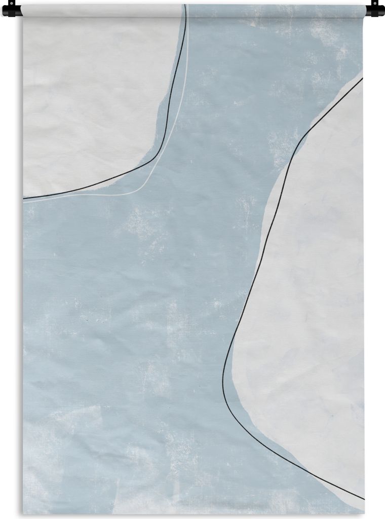 MuchoWow Wandteppich Wandbehang Blau - Minimalismus - Abstrakt 60x90 cm Tapisserie Dekoration Wandtuch - Foto-Teppich - Abwaschbar