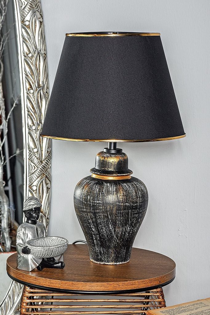 Opviq, TM271, Tischlampe, METALLKÖRPER, Gold, 18 x 50 cm