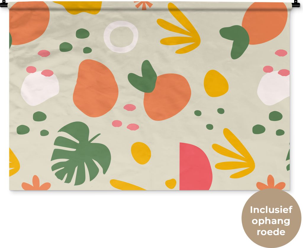 MuchoWow Wandteppich Wandbehang Frucht - Lochpflanze - Muster 150x100 cm Tapisserie Dekoration Wandtuch - Waschbar - Tapisserien - Wand-Decke