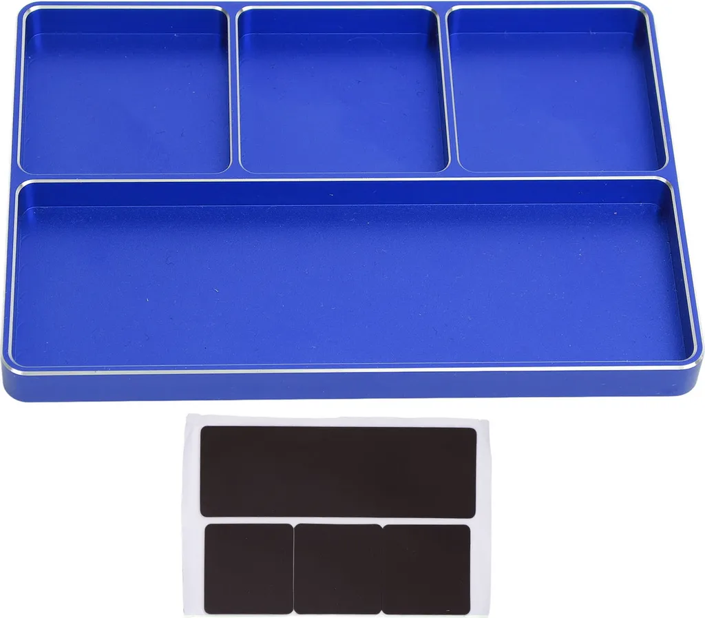 Vassoio Magnetico RC Blu 4 Griglie Lega Alluminio Modellismo Professionale