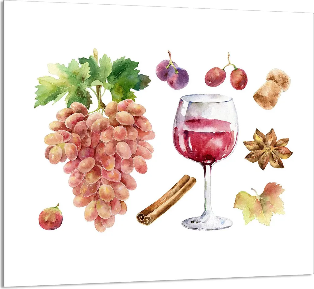 PIATTO IN VETRO PER CUCINA 65x60 Vino