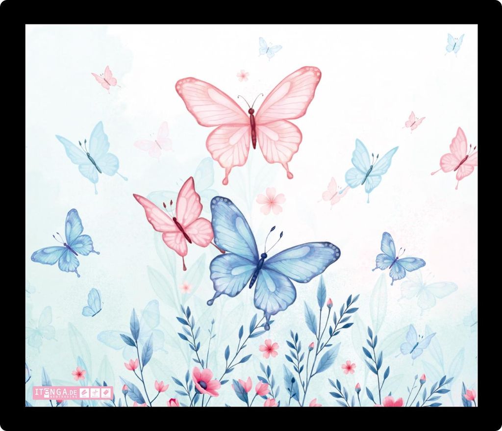 ITENGA Mauspad Schmetterling - ELARA 21 x 18 cm Kunststoff rutschfest