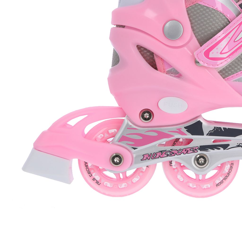 grau verstellbar Gr Kinder Inlineskates Inline Skates Inliner rosa pink 31-34 