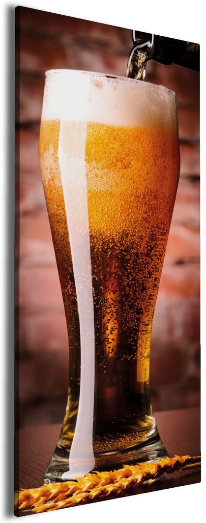 Wallario Premium Leinwandbild Frisches Pils in Größe 60 x 150 cm
