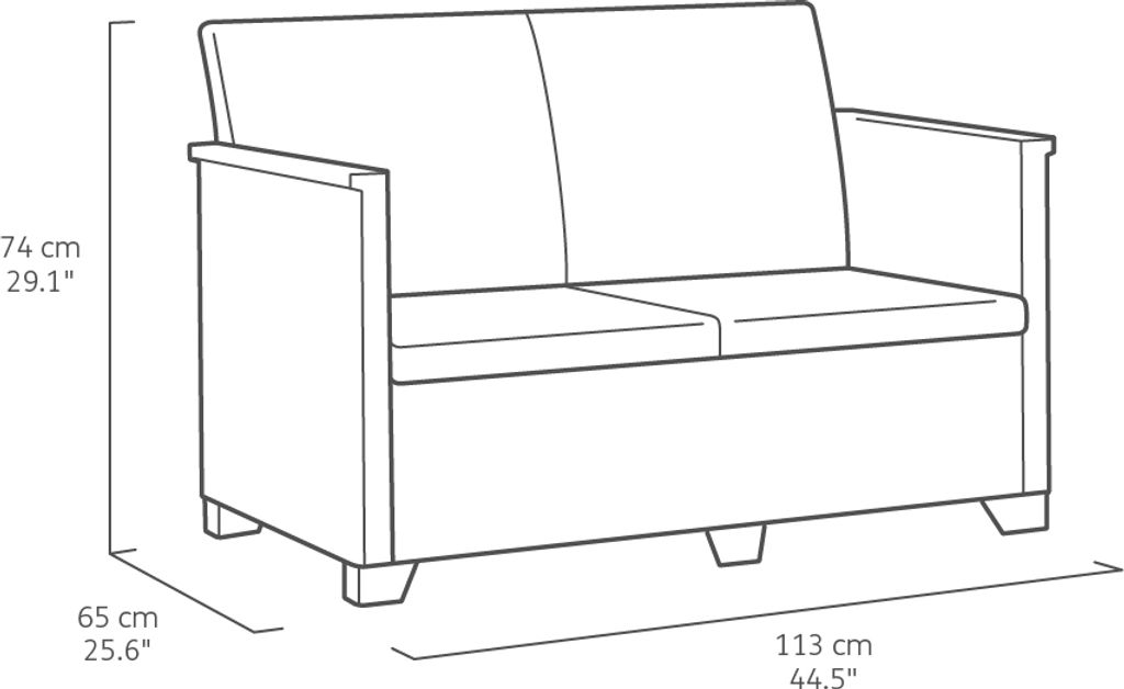 Keter Lounge Set Emma 8-teilig, Sessel + Sofa + Tisch mit Produktbild 6
