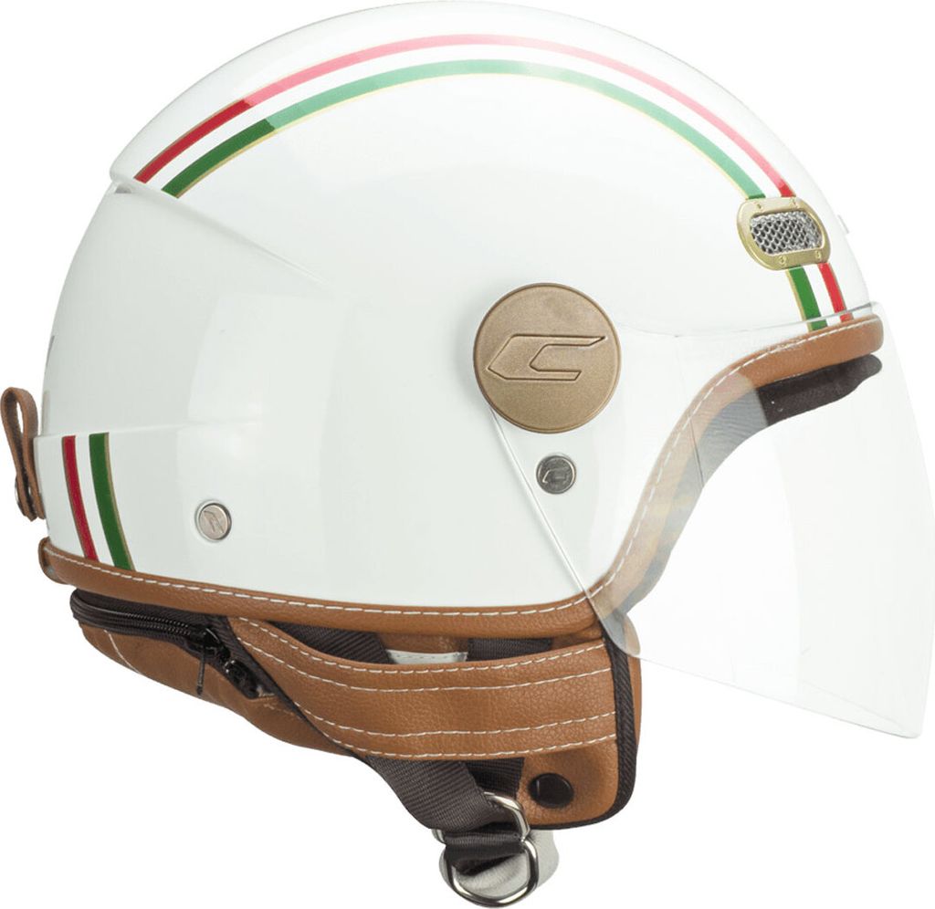Jet Helm CGM 191I PIX ITALIA Grün Weiß Rot Langes Visier größe XL