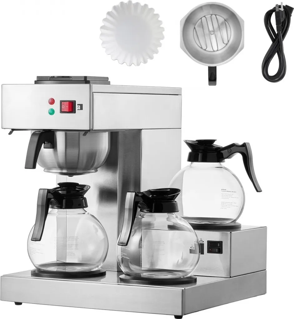Machine à café filtre professionnelle inox et 3 pichets pour restaurant