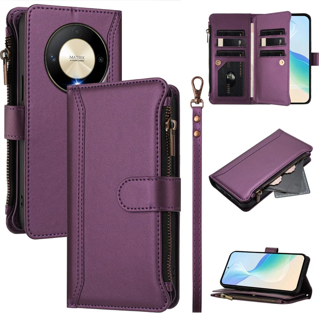 Cover Viola Honor Magic6 Lite / X9B: Stile Portafoglio Chic e Sicuro