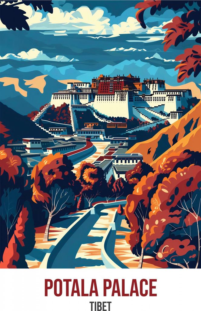 Plakat 30x40cm Potala-Palast, Tibet