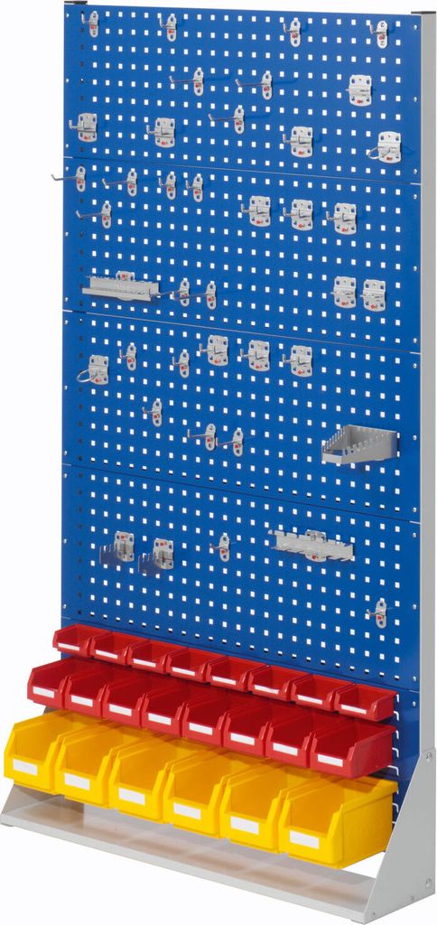 Kappes RasterPlan Stellwände einseitig Größe #5 - 4x Lochplatten 1x Schlitzplatte 1x Zubehörsortiment 62-teilig Enzianblau RAL 5010