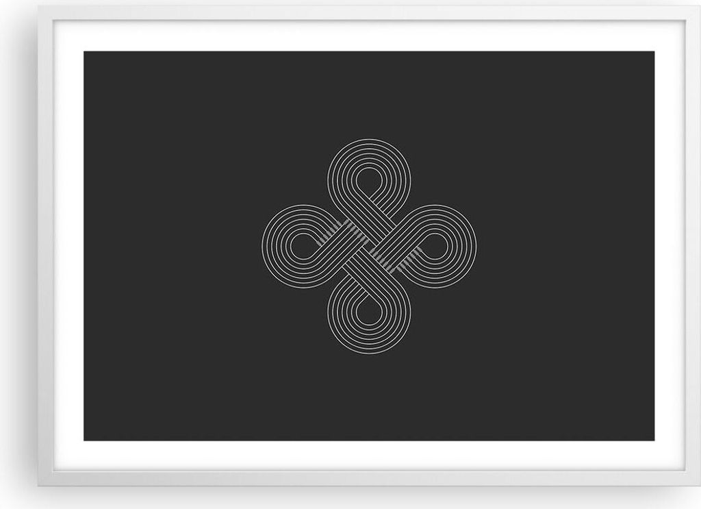 Gerahmtes Poster - Weißer Rahmen - Symbol Schleife Unendlichkeit - 70x50 cm - Wand Bild - Wanddeko - Wandbilder - Kunstposter - Wandposter - Bilde...