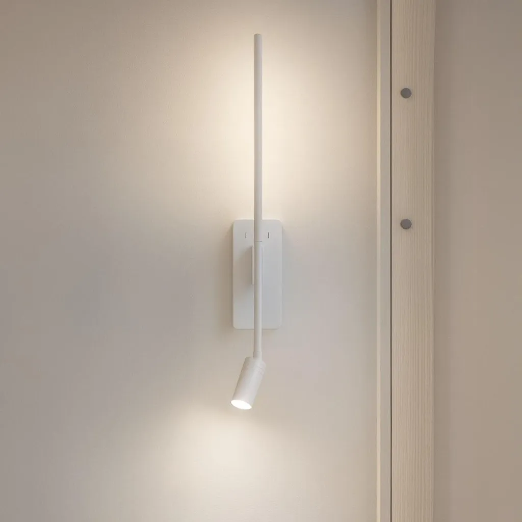 Applique murale blanche avec liseuse pour stopper la fatigue oculaire