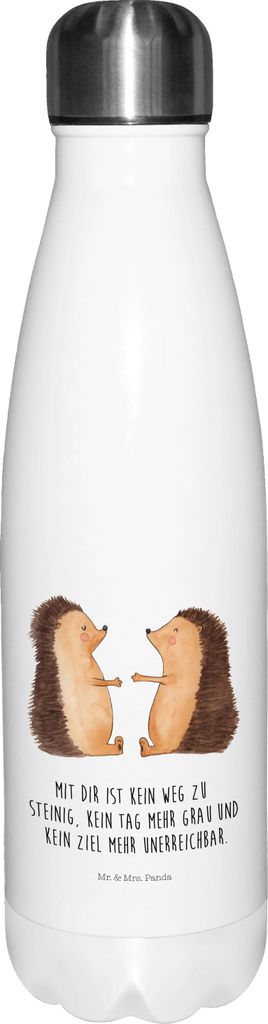 Mr. & Mrs. Panda Trinkflasche Igel Liebe - Weiß - Geschenk, trinkflaschen, Hochzeitstag, Hochzeit, Trinkbehälter, Freundin, edelstahl wasserflasc...