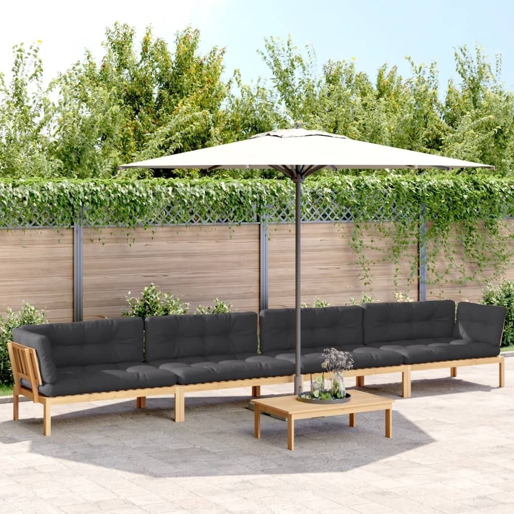 "2026 Promotion" 5-tlg. Garten-Sofagarnitur - Loungesofa - aus Paletten mit Kissen - Akazienholz - Gartensofas CC11462