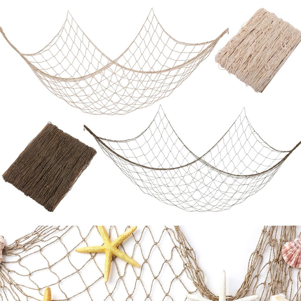 Fischernetz-Deko 2er-Pack, 1x2 m, maritim, Baumwolle