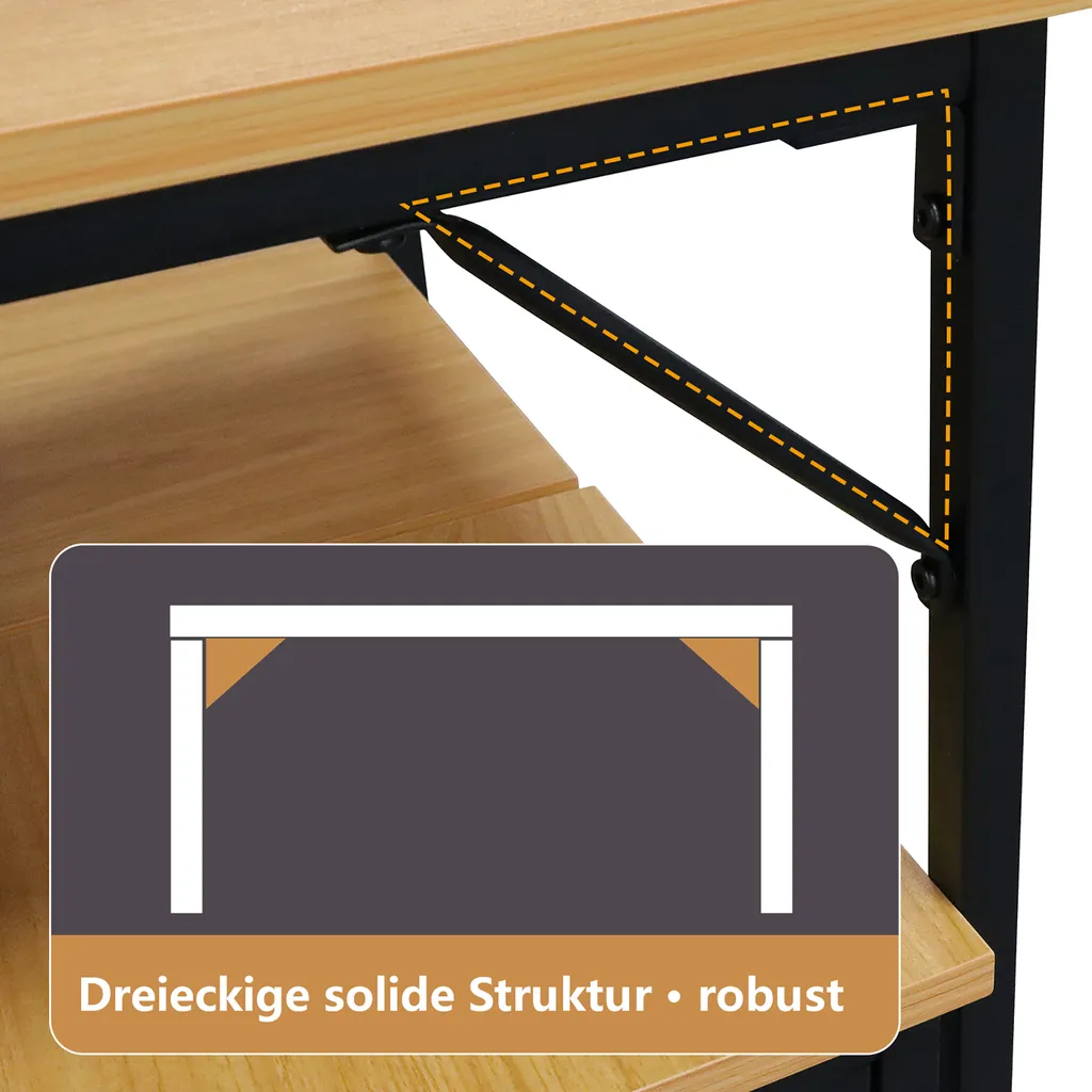 WAOHO Ensemble Table à Manger avec 4 Chaises en Acier Noir et Bois Brut - 6