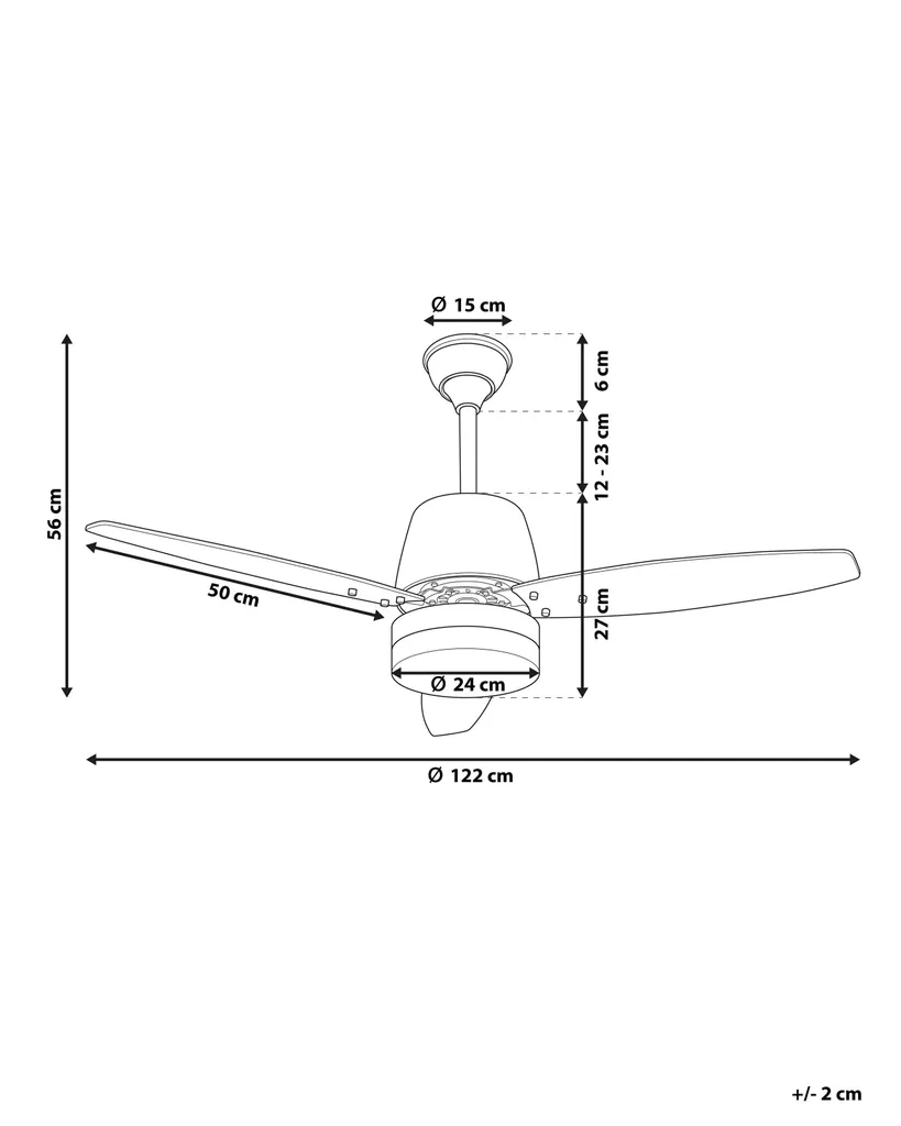 Ventilateur de plafond noir moderne Lumarko Mlava avec télécommande