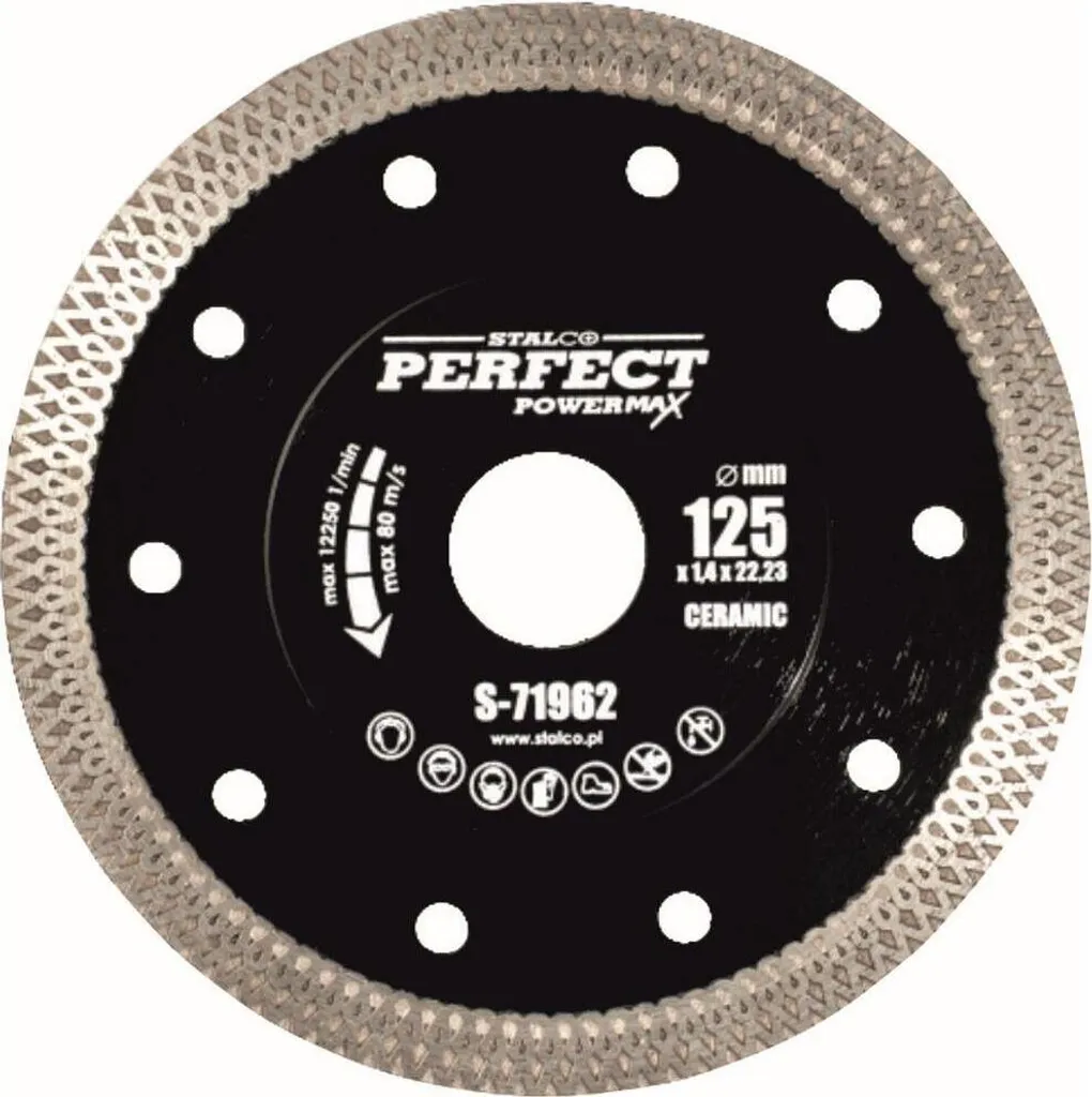 Coupez sans éclats avec la roue diamantée 125mm KERAMIKA STALCO pro