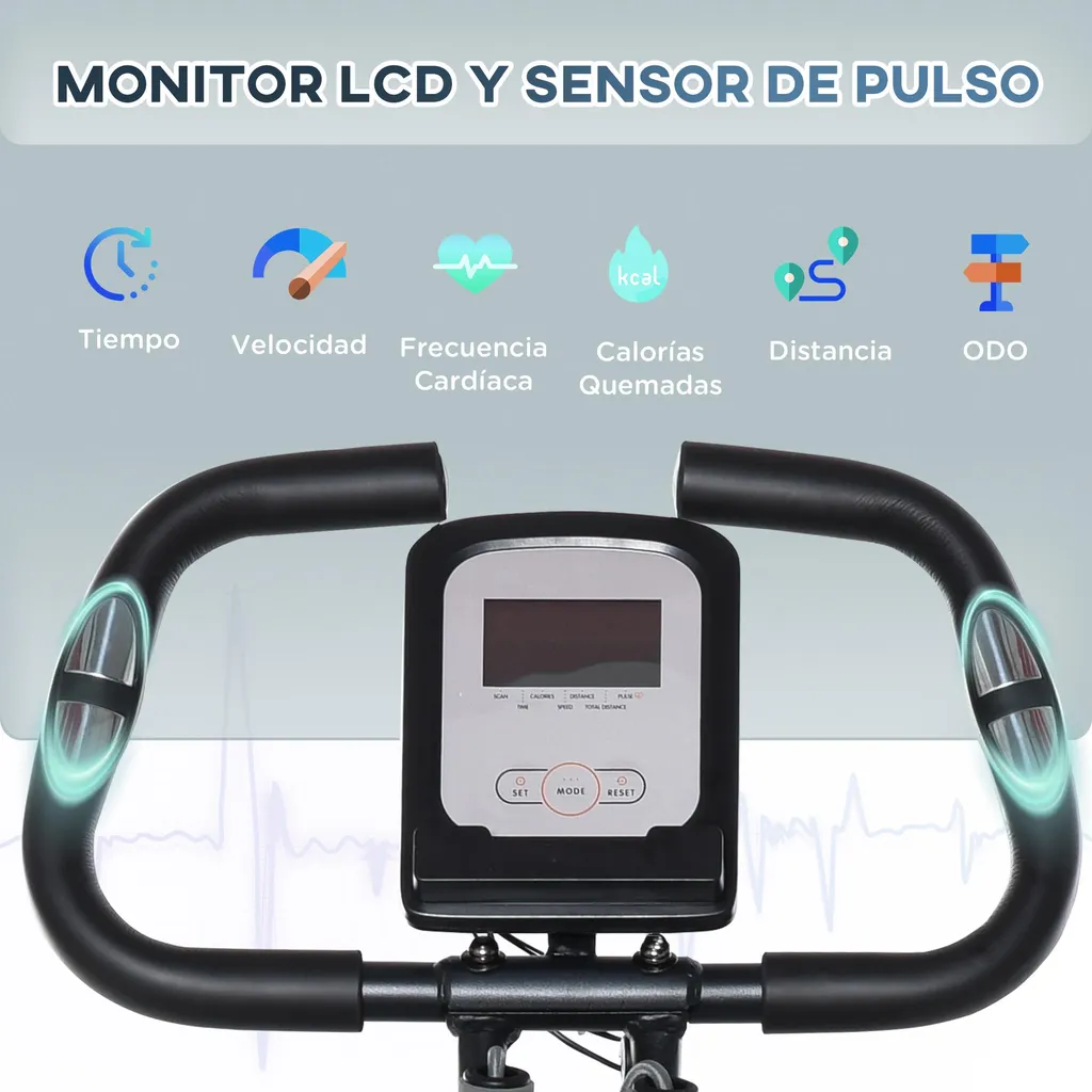 Vélo ergomètre robuste en acier avec selle réglable et antidérapant