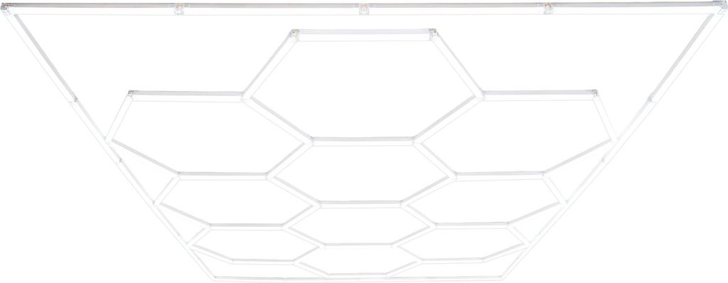 Hexagon LED-Leuchten – 10 Leuchten mit Rahmen | 2 x 5 I für Garage, Werkstatt