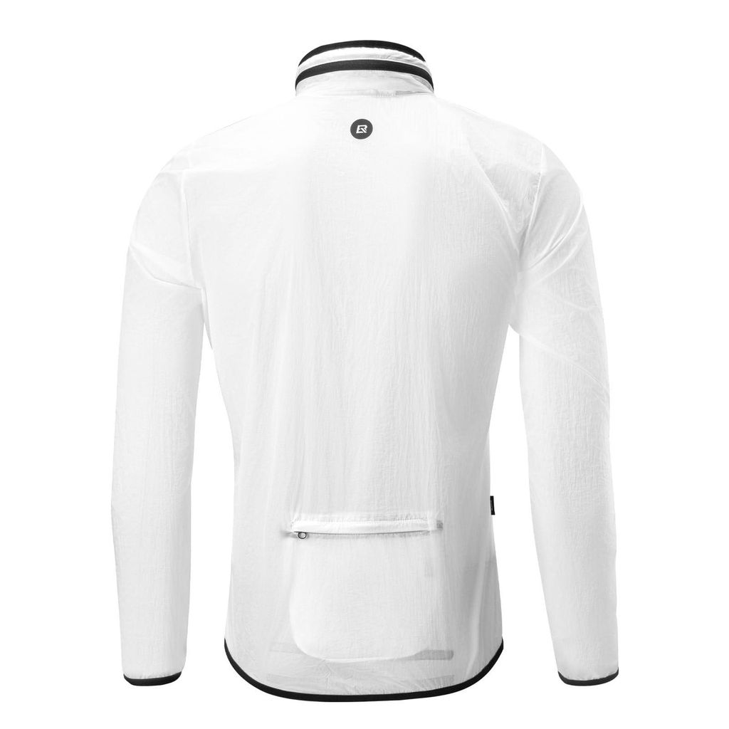 ROCKBROS Fahrradjacke Windjacke Wasserabweisend Atmungsaktiv mit Verstaubarer Kapuze Leicht Fahrradjacke für Rennrad MTB Herren Weiß M