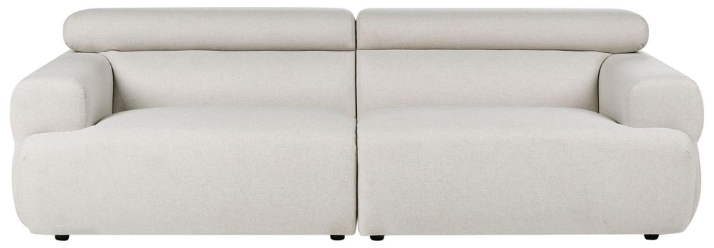 BELIANI 3-Sitzer Sofa Cremeweiß Stoff Gepolstert Freistehend mit Kopfstütze Breite Armlehnen Tiefe Sitzfläche Modern Wohnzimmersofa Couch Polste...