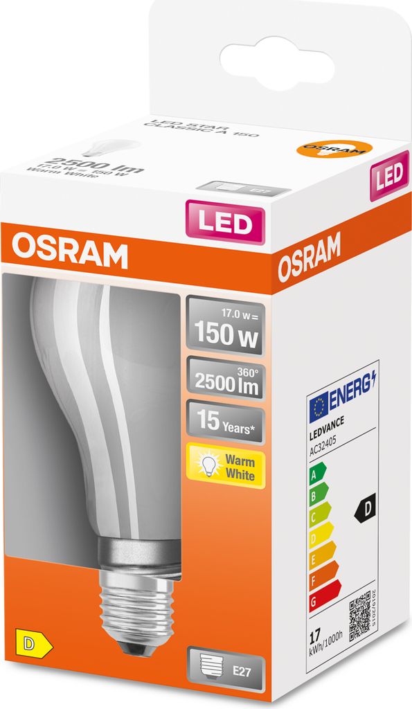 Osram STAR LED bulb Warm white 2700 K 15 W E27 D Image du produit 
