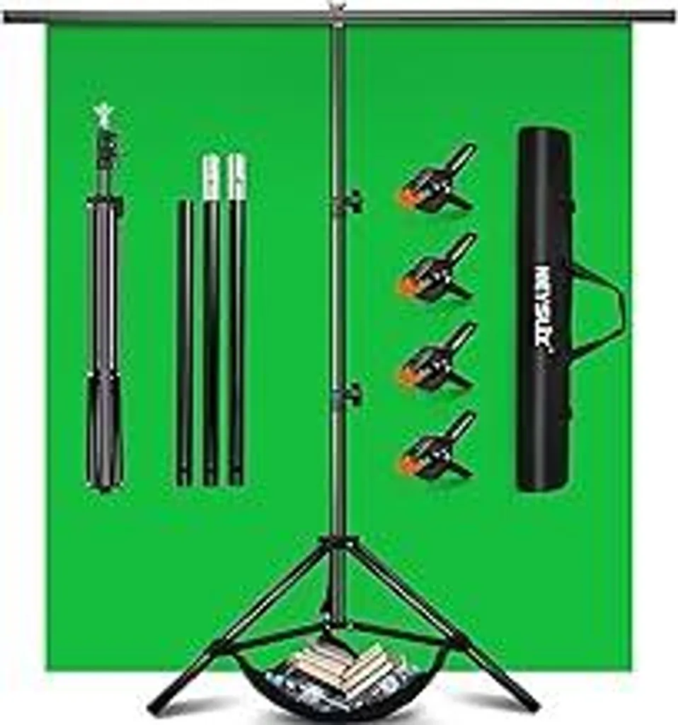 Sfondo Greenscreen con Supporto 1,5x2m - Kit Chroma Key Professionale