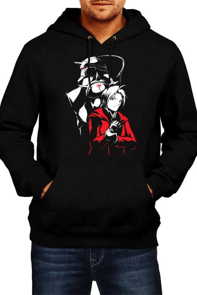 Herren Kapuzenpullover Anime Manga Fullmetal Alchemist Edward Elric 02 Edward Alchemist, Man S / Schwarz