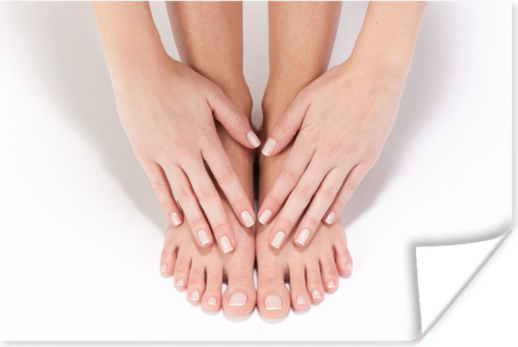 MuchoWow Poster Hände berühren Füße 90x60 cm - Schlafzimmer