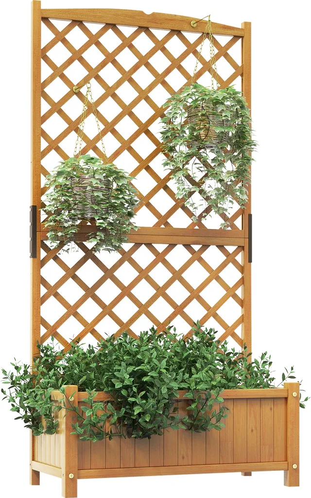 Solution Anti-Stagnation : Bac à Fleurs avec Treillis Bois de Sapin