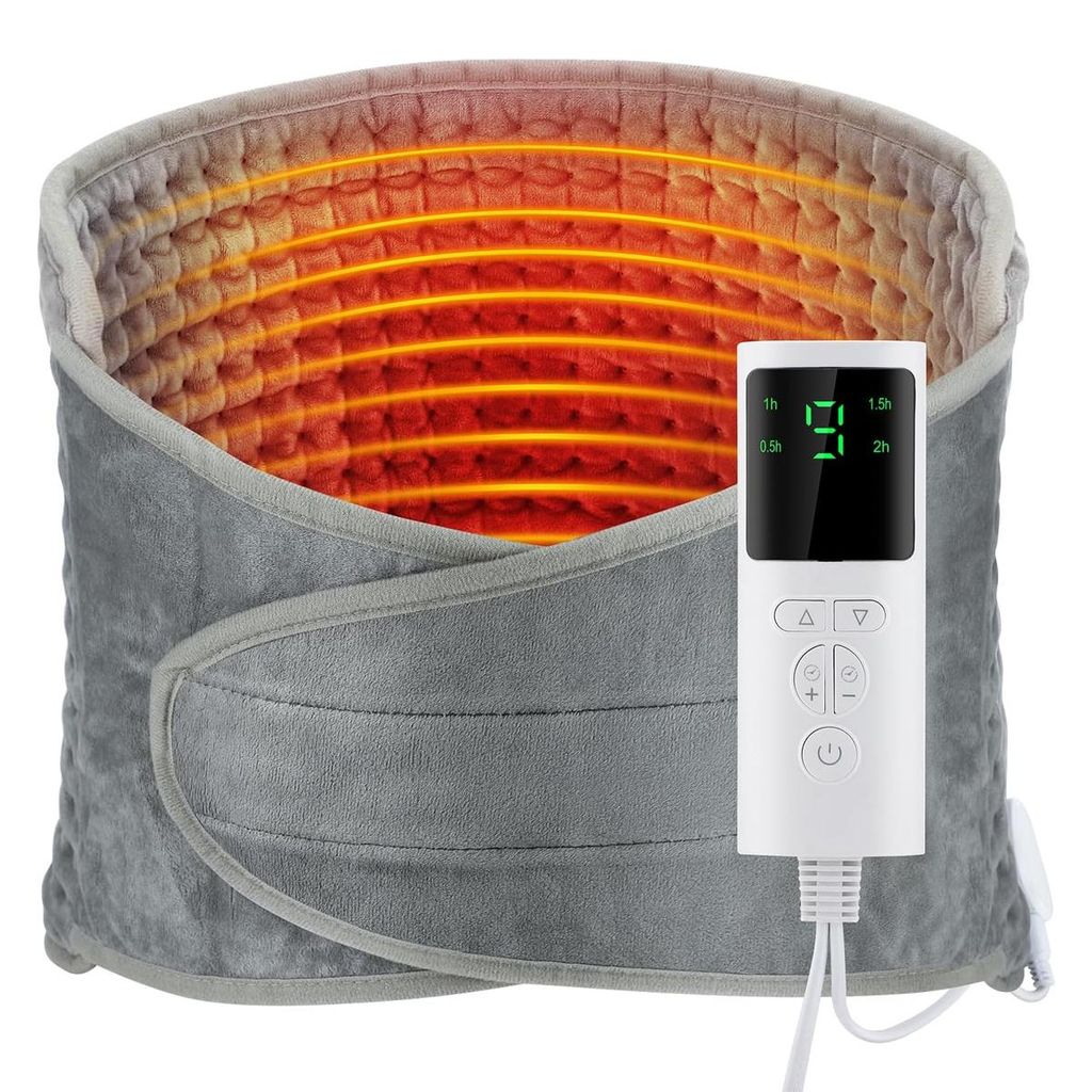 Wärmekissen, Elektrisches Heizkissen, Taille Beheiztes Kissen Mit LCD-Controller, 9 Heizstufen, 4 Timer-Einstellungen, Schnelles Aufheizen, 30x125cm
