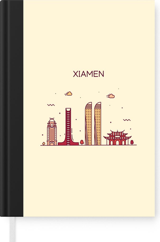 MuchoWow Notizbuch Tagebuch Haushaltsbuch Notebook A5 Xiamen - China - Skyline - Notizblock - Notizheft - Notebook - Schreibblock - Papier