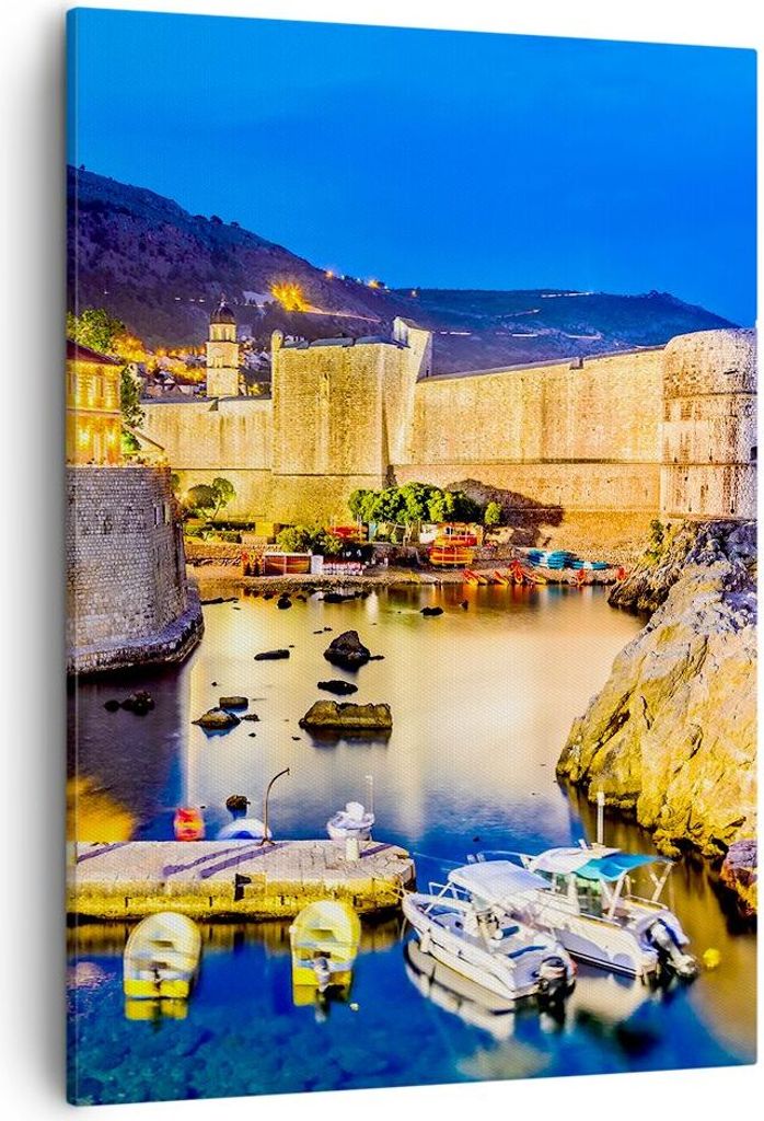 Bild auf Leinwand - Leinwandbild - Einteilig - Kroatien Dubrovnik Altstadt Festung - 50x70cm - Wand Bild - Wandbilder - Leinwanddruck - Wanddekorat...