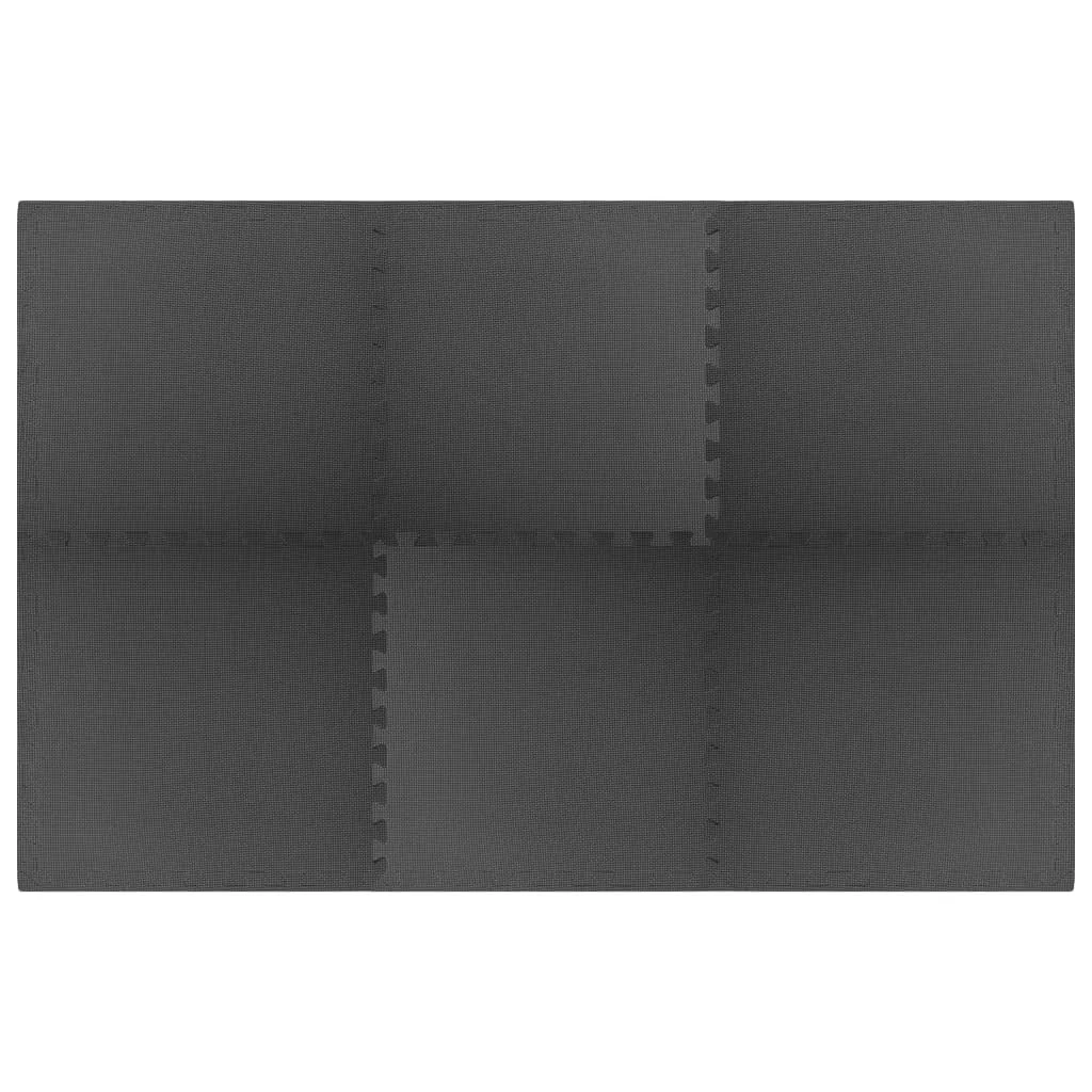 Tapis de sol pour garage et sport 2,16 m² vidaXL en mousse noire 6 pcs