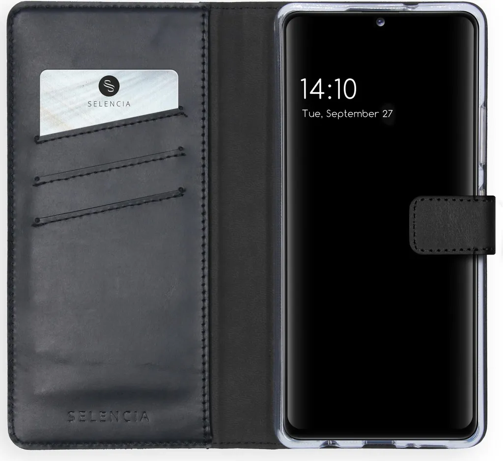 Custodia Selencia Galaxy A42 5G Pelle Nera Business | Slim Wallet Case