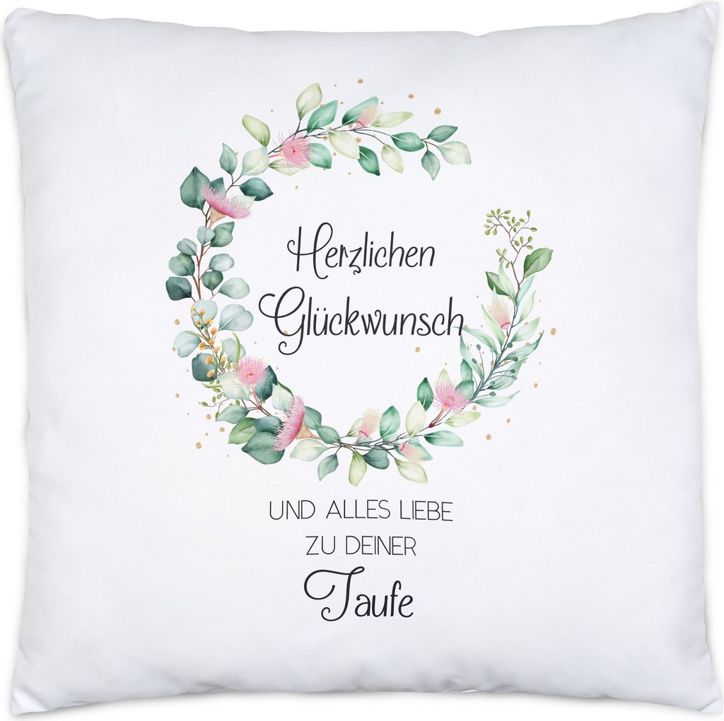 Herzlichen Glückwunsch und Alles Liebe zur Taufe Kissen Inkl Füllung Patenkind Patenonkel Patentante Kirche Geschenk zur Taufe