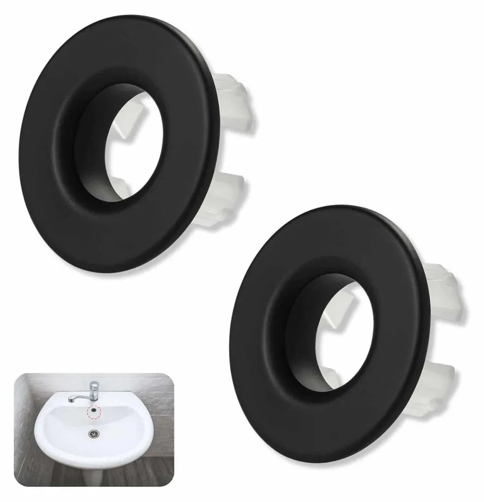 Anneau de Trop-plein en Cuivre Noir Mat pour Lavabo, Finition Haut de Gamme