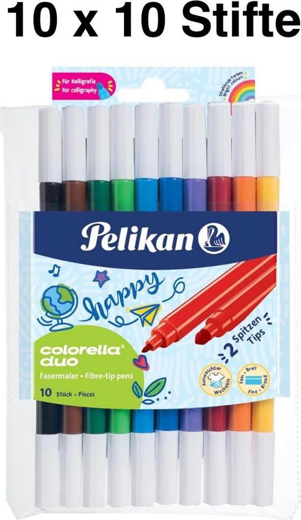 Pelikan, Colorella Duo, Fasermaler, 10 Farben Etui, 100 Produktbild 