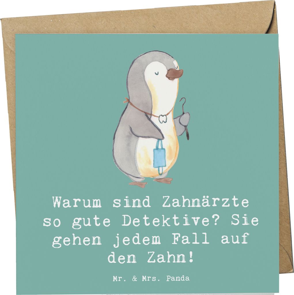 Mr. & Mrs. Panda Grußkarte Zahnarzt Detektiv - Meeresbrise Produktbild 
