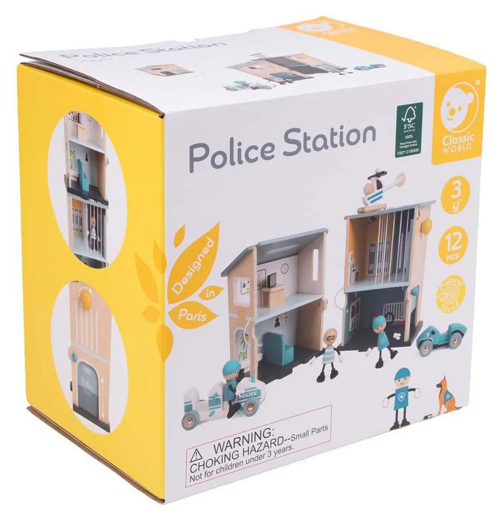Poste de Police Enfant en Bois Durable avec Accessoires Classic World