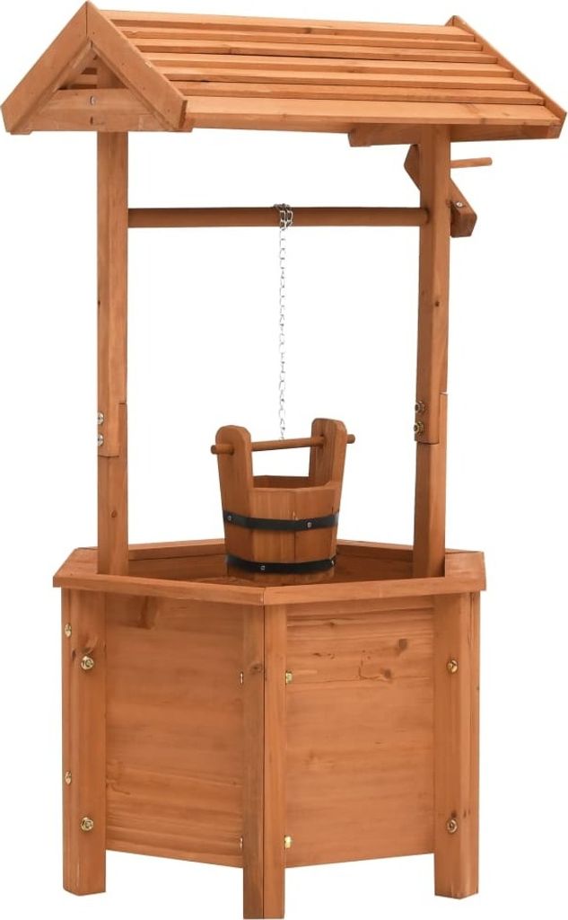 "SPRING SALE"Wunschbrunnen-Pflanzkübel Balkon Dekorativ - Pflanzkübel - Moderne design, 40x40x84 cm Tannenholz GermanyMöbel 62475 - Beete