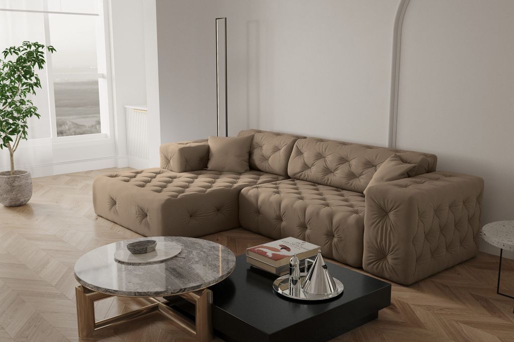 Kaiser Möbel Ecksofa Wohnzimmer CLOUD stilvol viele farben Eckcouch Rabbit Links