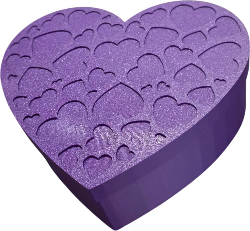 Geschenkbox Herz mit Deckel ca. 20cm groß Violett Violett Produktbild 