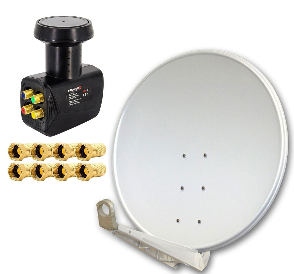 PremiumX DELUXE100 cm Alu Hellgrau Sat Schüssel Satelliten Produktbild 