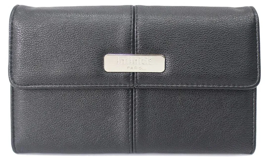 Portefeuille Compagnon ABUTILON NO NAME 13,5 cm Noir en Cuir Grainé