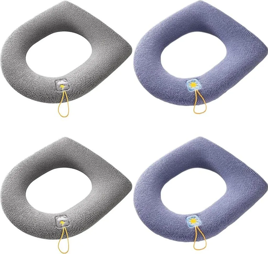 Housse de siège de WC confort hivernal - Pack de 4 coussins de toilette