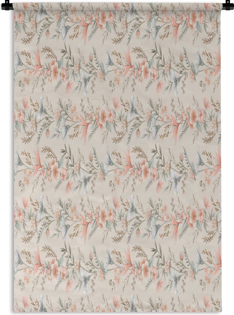 MuchoWow Wandteppich Wandbehang Blumen - Pastell - Farben 60x90 cm Tapisserie Dekoration Wandtuch - Foto-Teppich - Abwaschbar